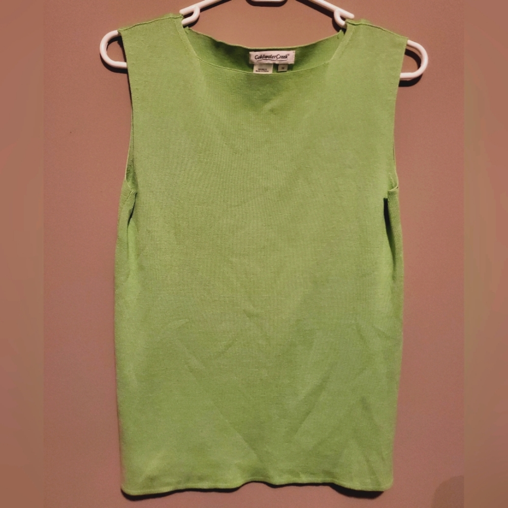 Medium Silk Lime Green Coldwater Creek Knit Tank